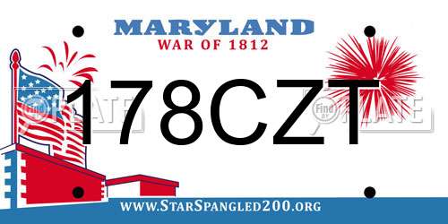 178CZT Maryland License Plate