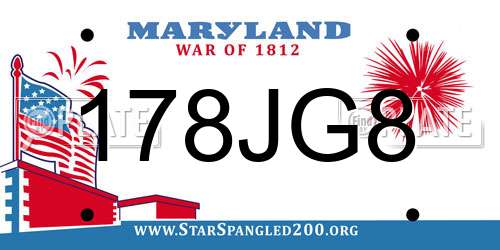 178JG8 Maryland License Plate