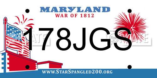 178JGS Maryland License Plate