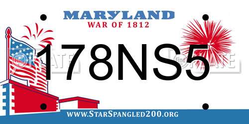 178NS5 Maryland License Plate