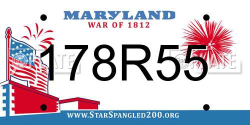 178R55 Maryland License Plate