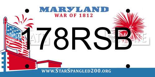 178RSB Maryland License Plate