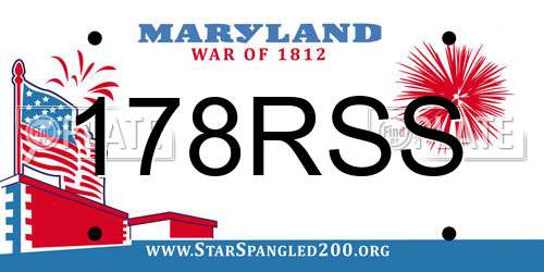 178RSS Maryland License Plate
