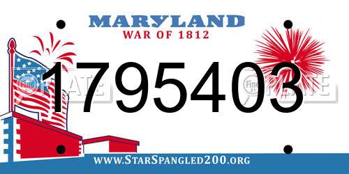 1795403 Maryland License Plate