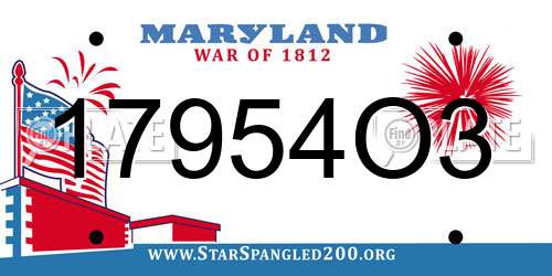 17954O3 Maryland License Plate