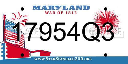 17954Q3 Maryland License Plate