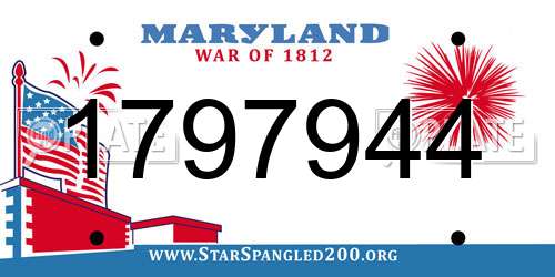 1797944 Maryland License Plate