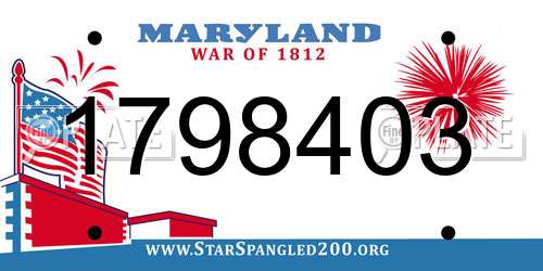 1798403 Maryland License Plate