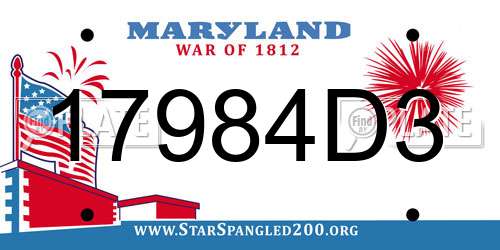 17984D3 Maryland License Plate