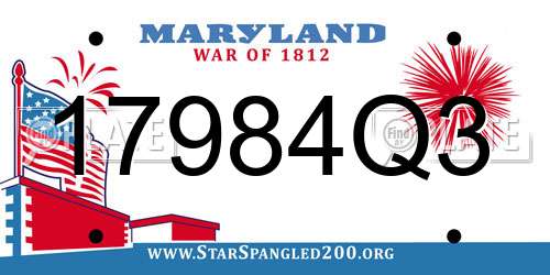 17984Q3 Maryland License Plate
