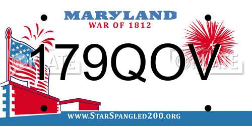 179QOV Maryland License Plate