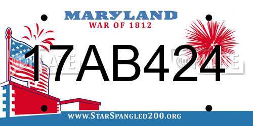 17AB424 Maryland License Plate