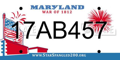 17AB457 Maryland License Plate