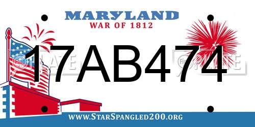17AB474 Maryland License Plate