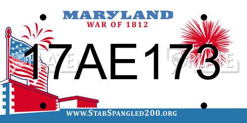 17AE173 Maryland License Plate