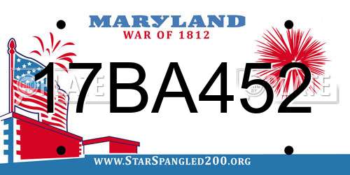 17BA452 Maryland License Plate