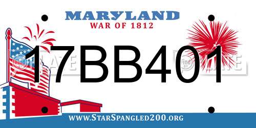 17BB401 Maryland License Plate
