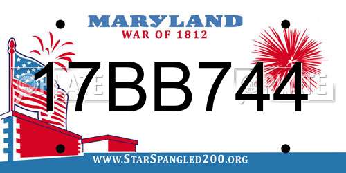 17BB744 Maryland License Plate