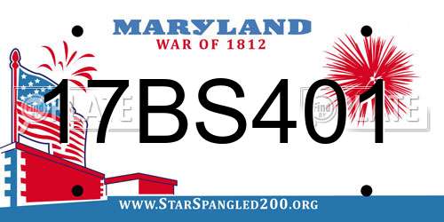 17BS401 Maryland License Plate