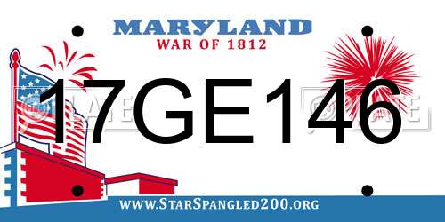 17GE146 Maryland License Plate