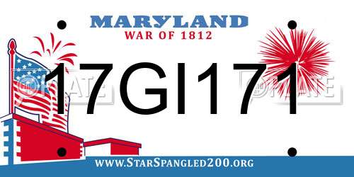 17GI171 Maryland License Plate