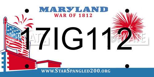17IG112 Maryland License Plate
