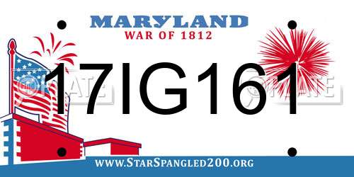 17IG161 Maryland License Plate