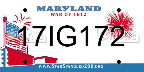 17IG172 Maryland License Plate