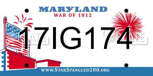 17IG174 Maryland License Plate