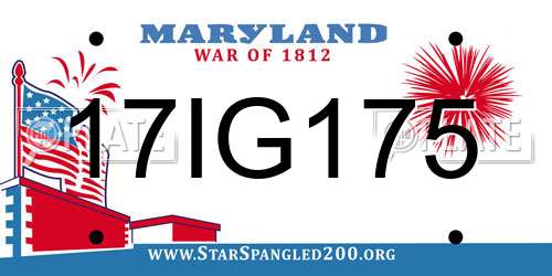 17IG175 Maryland License Plate