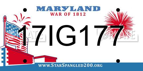 17IG177 Maryland License Plate