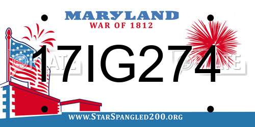 17IG274 Maryland License Plate