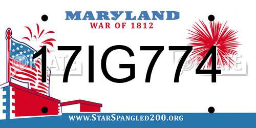 17IG774 Maryland License Plate