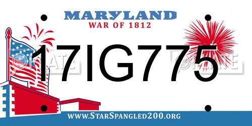 17IG775 Maryland License Plate