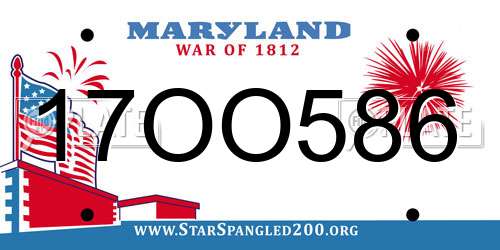 17OO586 Maryland License Plate
