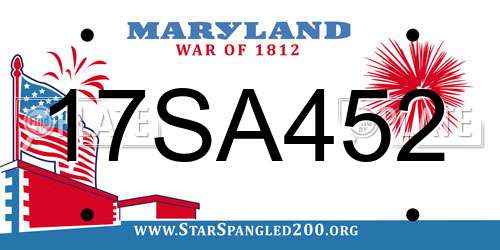 17SA452 Maryland License Plate