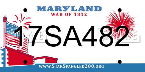 17SA482 Maryland License Plate