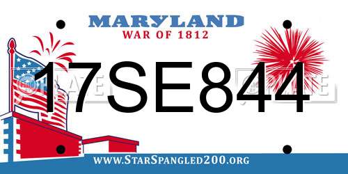 17SE844 Maryland License Plate