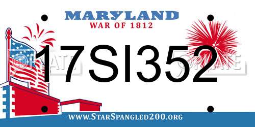 17SI352 Maryland License Plate