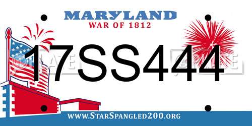 17SS444 Maryland License Plate