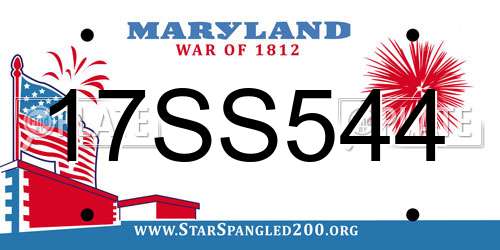 17SS544 Maryland License Plate
