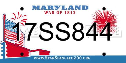 17SS844 Maryland License Plate