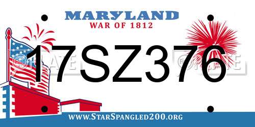 17SZ376 Maryland License Plate