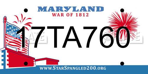 17TA760 Maryland License Plate