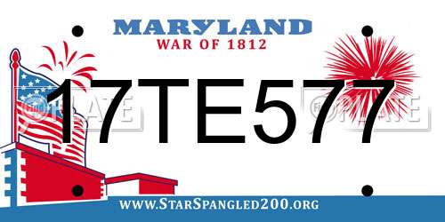 17TE577 Maryland License Plate