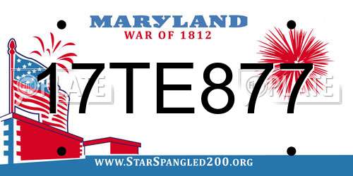 17TE877 Maryland License Plate
