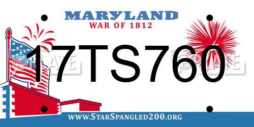 17TS760 Maryland License Plate