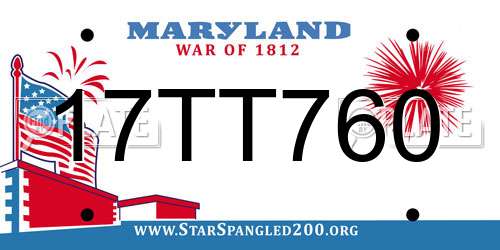 17TT760 Maryland License Plate