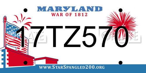 17TZ570 Maryland License Plate