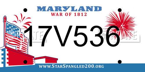17V536 Maryland License Plate